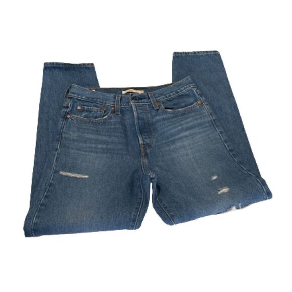 Levi’s Premium Wedgie Distressed Straight Leg Jeans. Size 28 EUC - Picture 4 of 9